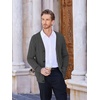 image:imageCOOFANDY Mens Cardigan Sweater Cable Knit V Neck Button up Sweaters Ribbed Cardigan Sweater with PocketsDark Grey