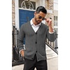 image:imageCOOFANDY Mens Cardigan Sweater Cable Knit V Neck Button up Sweaters Ribbed Cardigan Sweater with PocketsDark Grey