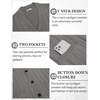 image:imageCOOFANDY Mens Cardigan Sweater Cable Knit V Neck Button up Sweaters Ribbed Cardigan Sweater with PocketsGrey