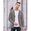 image:imageCOOFANDY Mens Cardigan Sweater Cable Knit V Neck Button up Sweaters Ribbed Cardigan Sweater with PocketsGrey