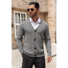 image:imageCOOFANDY Mens Cardigan Sweater Cable Knit V Neck Button up Sweaters Ribbed Cardigan Sweater with PocketsGrey
