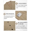image:imageCOOFANDY Mens Cardigan Sweater Cable Knit V Neck Button up Sweaters Ribbed Cardigan Sweater with PocketsKhaki