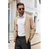 image:imageCOOFANDY Mens Cardigan Sweater Cable Knit V Neck Button up Sweaters Ribbed Cardigan Sweater with PocketsKhaki