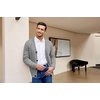 image:imageCOOFANDY Mens Cardigan Sweater Cable Knit V Neck Button up Sweaters Ribbed Cardigan Sweater with PocketsLight Grey