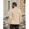 image:imageCOOFANDY Mens Cardigan Sweater Cable Knit V Neck Button up Sweaters Ribbed Cardigan Sweater with PocketsLight Khaki