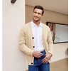 image:imageCOOFANDY Mens Cardigan Sweater Cable Knit V Neck Button up Sweaters Ribbed Cardigan Sweater with PocketsLight Khaki