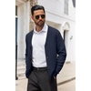 image:imageCOOFANDY Mens Cardigan Sweater Cable Knit V Neck Button up Sweaters Ribbed Cardigan Sweater with PocketsNavy Blue