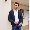 image:imageCOOFANDY Mens Cardigan Sweater Cable Knit V Neck Button up Sweaters Ribbed Cardigan Sweater with PocketsNavy Blue