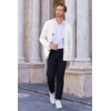 image:imageCOOFANDY Mens Cardigan Sweater Cable Knit V Neck Button up Sweaters Ribbed Cardigan Sweater with PocketsWhite