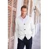 image:imageCOOFANDY Mens Cardigan Sweater Cable Knit V Neck Button up Sweaters Ribbed Cardigan Sweater with PocketsWhite