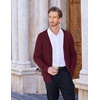 image:imageCOOFANDY Mens Cardigan Sweater Cable Knit V Neck Button up Sweaters Ribbed Cardigan Sweater with PocketsWine Red