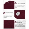 image:imageCOOFANDY Mens Cardigan Sweater Cable Knit V Neck Button up Sweaters Ribbed Cardigan Sweater with PocketsWine Red