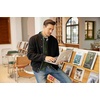 image:imageCOOFANDY Mens Cardigan Sweater Slim Fit Stand Collar Cardigan Casual Cable Knitted Button Down Sweater with PocketsArmy Green
