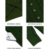 image:imageCOOFANDY Mens Cardigan Sweater Slim Fit Stand Collar Cardigan Casual Cable Knitted Button Down Sweater with PocketsArmy Green