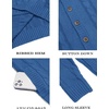 image:imageCOOFANDY Mens Cardigan Sweater Slim Fit Stand Collar Cardigan Casual Cable Knitted Button Down Sweater with PocketsBlue