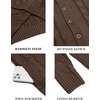 image:imageCOOFANDY Mens Cardigan Sweater Slim Fit Stand Collar Cardigan Casual Cable Knitted Button Down Sweater with PocketsCoffee Brown