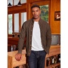 image:imageCOOFANDY Mens Cardigan Sweater Slim Fit Stand Collar Cardigan Casual Cable Knitted Button Down Sweater with PocketsCoffee Brown