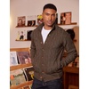 image:imageCOOFANDY Mens Cardigan Sweater Slim Fit Stand Collar Cardigan Casual Cable Knitted Button Down Sweater with PocketsCoffee Brown