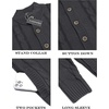 image:imageCOOFANDY Mens Cardigan Sweater Slim Fit Stand Collar Cardigan Casual Cable Knitted Button Down Sweater with PocketsDark Grey