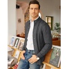 image:imageCOOFANDY Mens Cardigan Sweater Slim Fit Stand Collar Cardigan Casual Cable Knitted Button Down Sweater with PocketsDark Grey