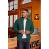 image:imageCOOFANDY Mens Cardigan Sweater Slim Fit Stand Collar Cardigan Casual Cable Knitted Button Down Sweater with PocketsGreen