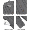 image:imageCOOFANDY Mens Cardigan Sweater Slim Fit Stand Collar Cardigan Casual Cable Knitted Button Down Sweater with PocketsGrey