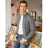 image:imageCOOFANDY Mens Cardigan Sweater Slim Fit Stand Collar Cardigan Casual Cable Knitted Button Down Sweater with PocketsGrey