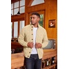 image:imageCOOFANDY Mens Cardigan Sweater Slim Fit Stand Collar Cardigan Casual Cable Knitted Button Down Sweater with PocketsKhaki