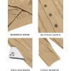 image:imageCOOFANDY Mens Cardigan Sweater Slim Fit Stand Collar Cardigan Casual Cable Knitted Button Down Sweater with PocketsKhaki