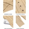 image:imageCOOFANDY Mens Cardigan Sweater Slim Fit Stand Collar Cardigan Casual Cable Knitted Button Down Sweater with PocketsLight Khaki
