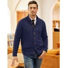 image:imageCOOFANDY Mens Cardigan Sweater Slim Fit Stand Collar Cardigan Casual Cable Knitted Button Down Sweater with PocketsNavy Blue