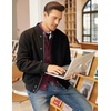 image:imageCOOFANDY Mens Cardigan Sweater Slim Fit Stand Collar Cardigan Casual Cable Knitted Button Down Sweater with PocketsWine Red
