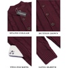 image:imageCOOFANDY Mens Cardigan Sweater Slim Fit Stand Collar Cardigan Casual Cable Knitted Button Down Sweater with PocketsWine Red