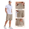 image:imageCOOFANDY Mens Cargo Cotton Twill Cargo Shorts Drawstring Stretch Elastic Waist Casual Work Short with 5 PocketsBeige