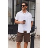 image:imageCOOFANDY Mens Cargo Cotton Twill Cargo Shorts Drawstring Stretch Elastic Waist Casual Work Short with 5 PocketsBrown