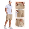 image:imageCOOFANDY Mens Cargo Cotton Twill Cargo Shorts Drawstring Stretch Elastic Waist Casual Work Short with 5 PocketsKhaki