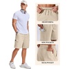 image:imageCOOFANDY Mens Cargo Cotton Twill Cargo Shorts Drawstring Stretch Elastic Waist Casual Work Short with 5 PocketsLight Beige