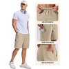 image:imageCOOFANDY Mens Cargo Cotton Twill Cargo Shorts Drawstring Stretch Elastic Waist Casual Work Short with 5 PocketsLight Brown