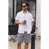 image:imageCOOFANDY Mens Cargo Cotton Twill Cargo Shorts Drawstring Stretch Elastic Waist Casual Work Short with 5 PocketsLight Gray