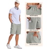 image:imageCOOFANDY Mens Cargo Cotton Twill Cargo Shorts Drawstring Stretch Elastic Waist Casual Work Short with 5 PocketsLight Green