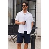image:imageCOOFANDY Mens Cargo Cotton Twill Cargo Shorts Drawstring Stretch Elastic Waist Casual Work Short with 5 PocketsNavy Bule