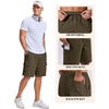 image:imageCOOFANDY Mens Cargo Cotton Twill Cargo Shorts Drawstring Stretch Elastic Waist Casual Work Short with 5 PocketsOlive Green