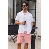image:imageCOOFANDY Mens Cargo Cotton Twill Cargo Shorts Drawstring Stretch Elastic Waist Casual Work Short with 5 PocketsPink
