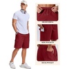 image:imageCOOFANDY Mens Cargo Cotton Twill Cargo Shorts Drawstring Stretch Elastic Waist Casual Work Short with 5 PocketsRed