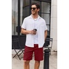 image:imageCOOFANDY Mens Cargo Cotton Twill Cargo Shorts Drawstring Stretch Elastic Waist Casual Work Short with 5 PocketsRed