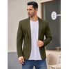 image:imageCOOFANDY Mens Casual Blazer Jacket One Button Suit Jackets Lightweight Knit Sport CoatArmy Green