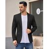 image:imageCOOFANDY Mens Casual Blazer Jacket One Button Suit Jackets Lightweight Knit Sport CoatBlack