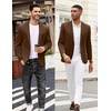 image:imageCOOFANDY Mens Casual Blazer Jacket One Button Suit Jackets Lightweight Knit Sport CoatBrown