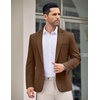 image:imageCOOFANDY Mens Casual Blazer Jacket One Button Suit Jackets Lightweight Knit Sport CoatBrown