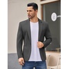 image:imageCOOFANDY Mens Casual Blazer Jacket One Button Suit Jackets Lightweight Knit Sport CoatDark Gray